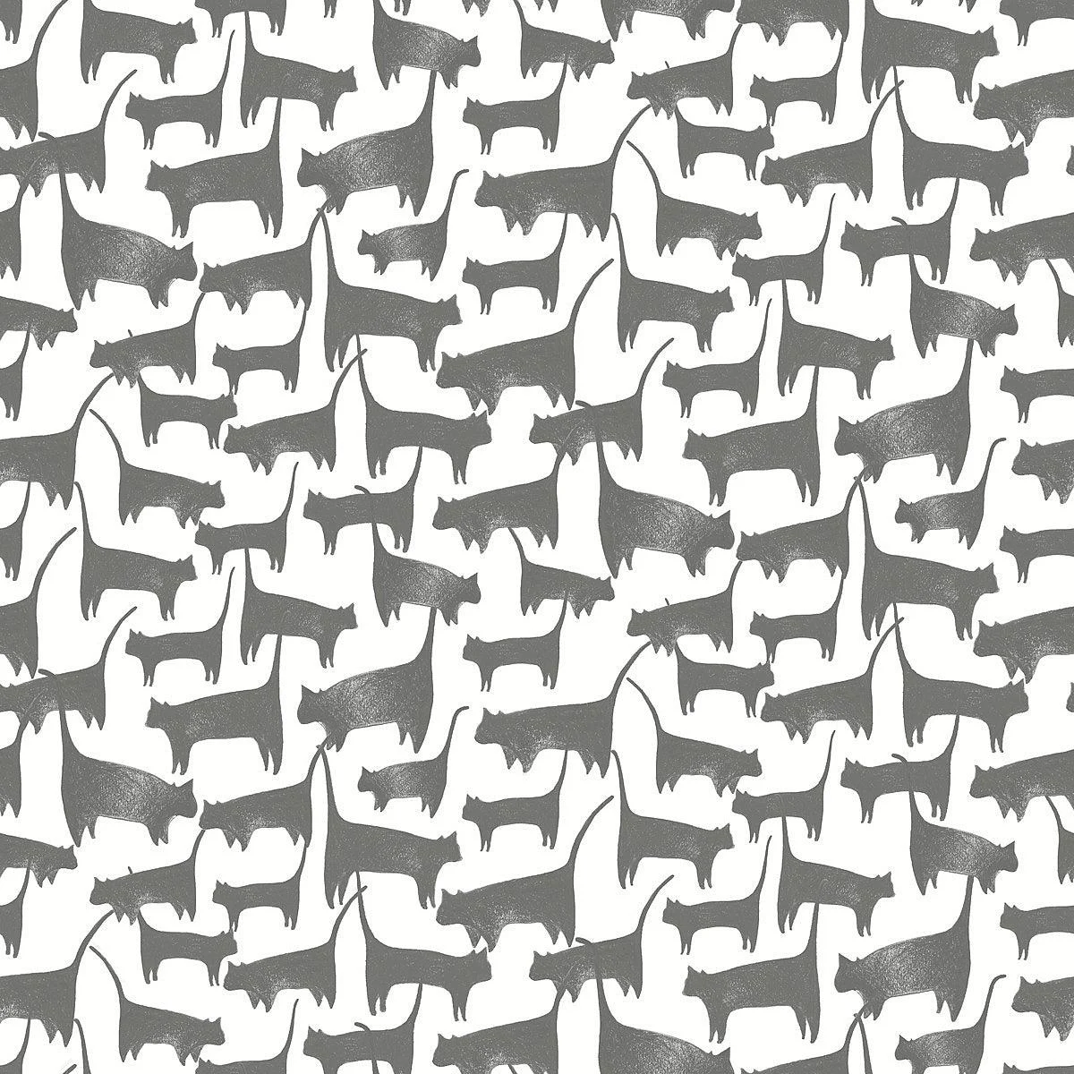Cat Tails Peel & Stick Wallpaper // Black