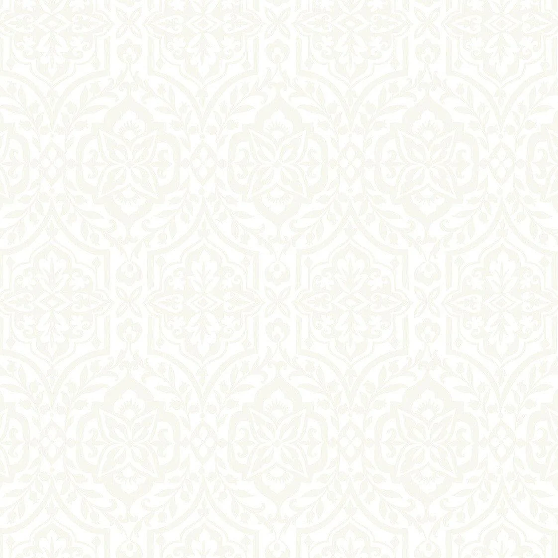 Catherdral Damask Wallpaper // White