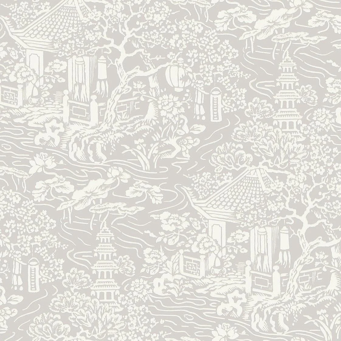 Chinoiserie Wallpaper // Grey