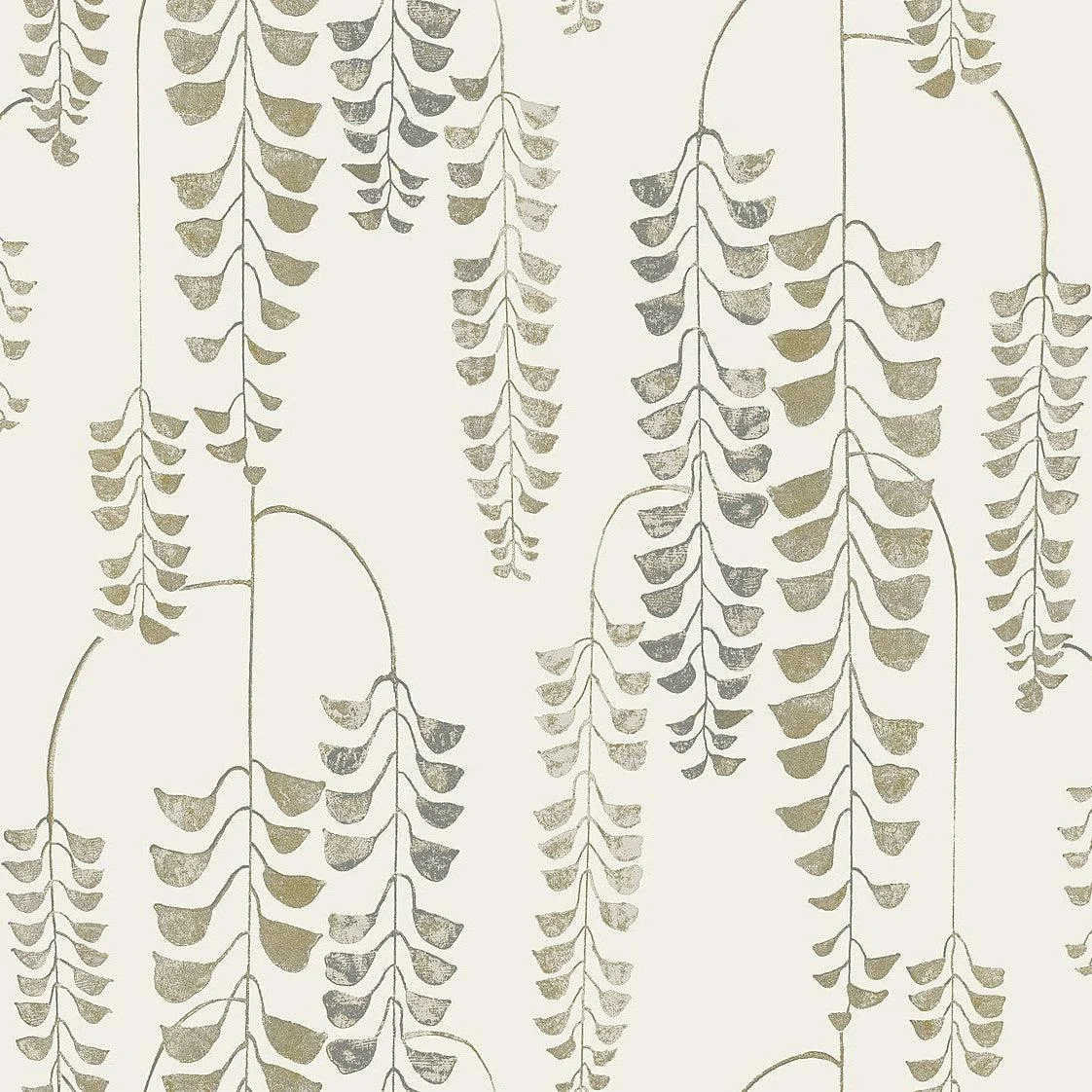 Deco Wisteria Wallpaper // Cream & Gold