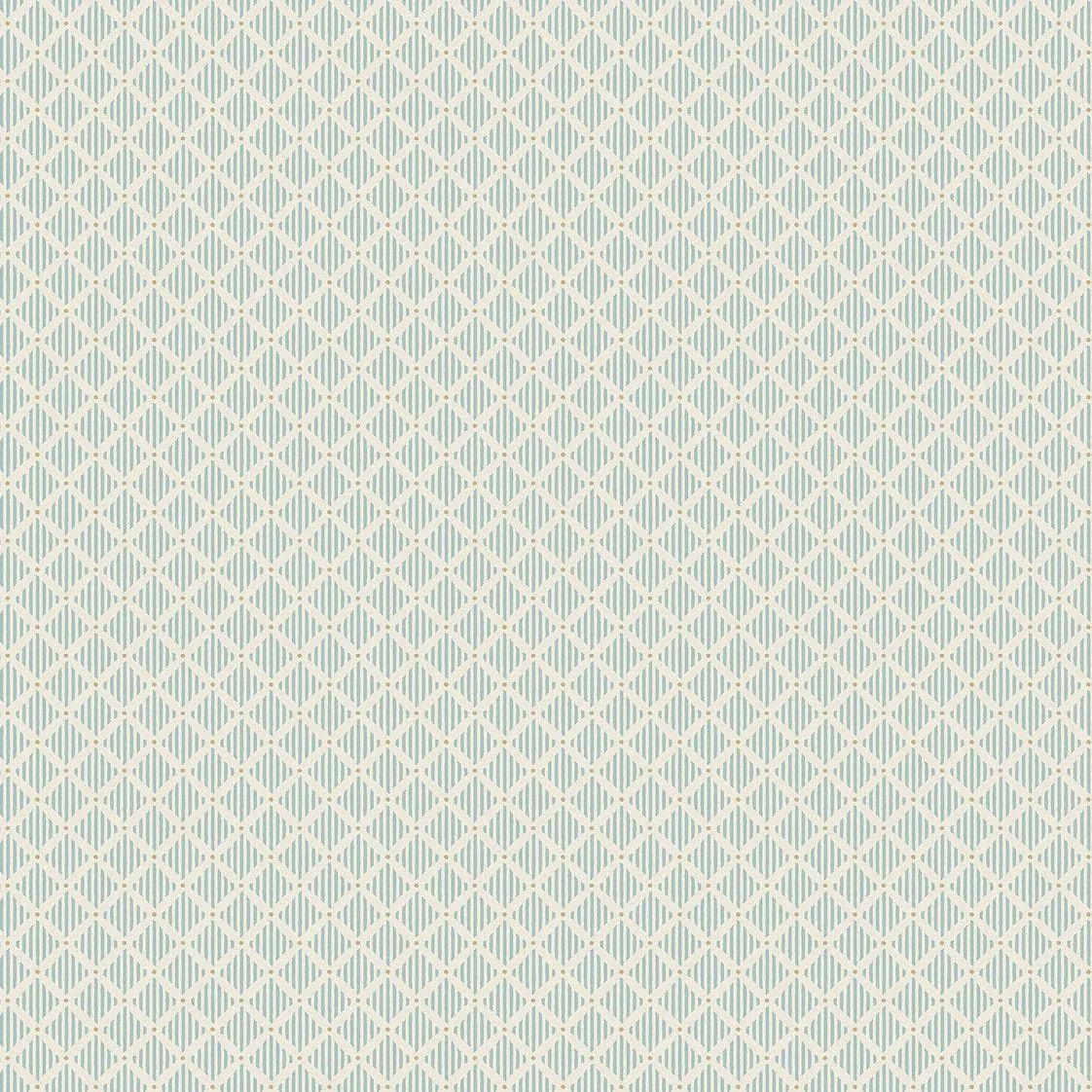Diamond Gate Wallpaper // Blue & Taupe