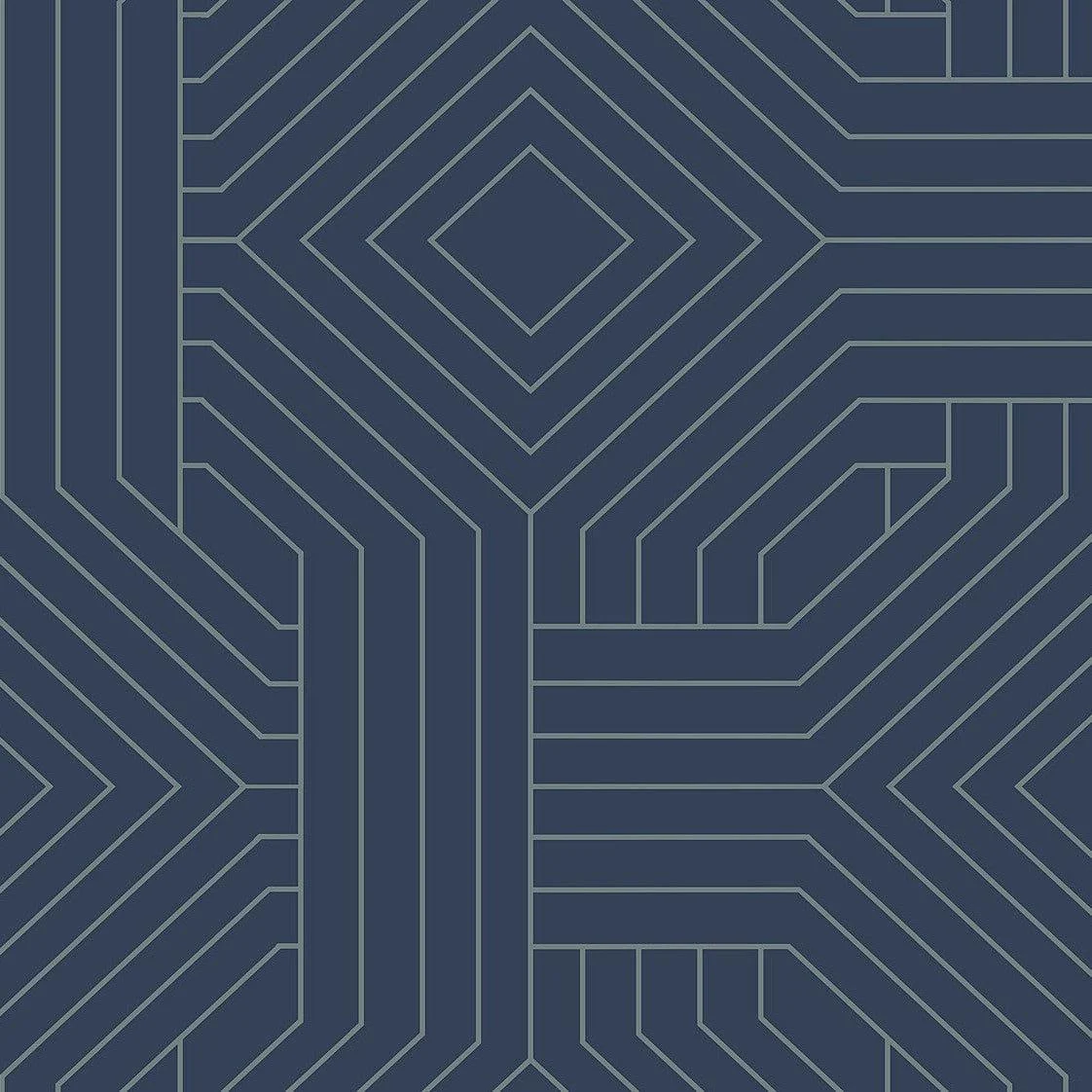 Diverging Diamonds Wallpaper // Navy