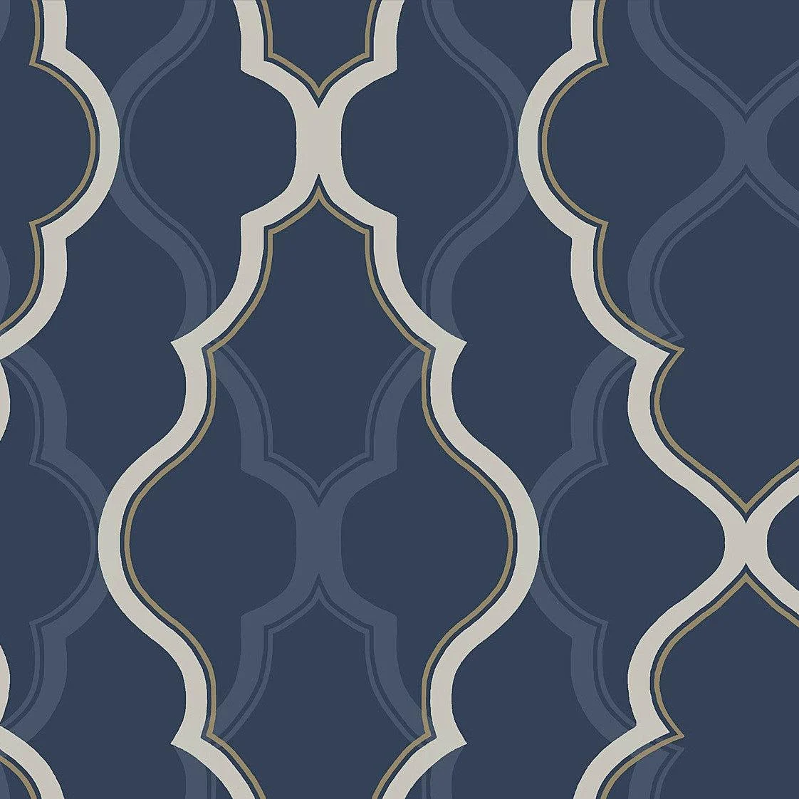 Double Damask Wallpaper // Dark Blue