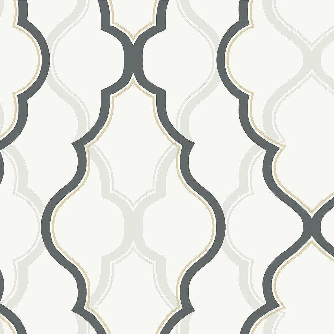 Double Damask Wallpaper // White & Black