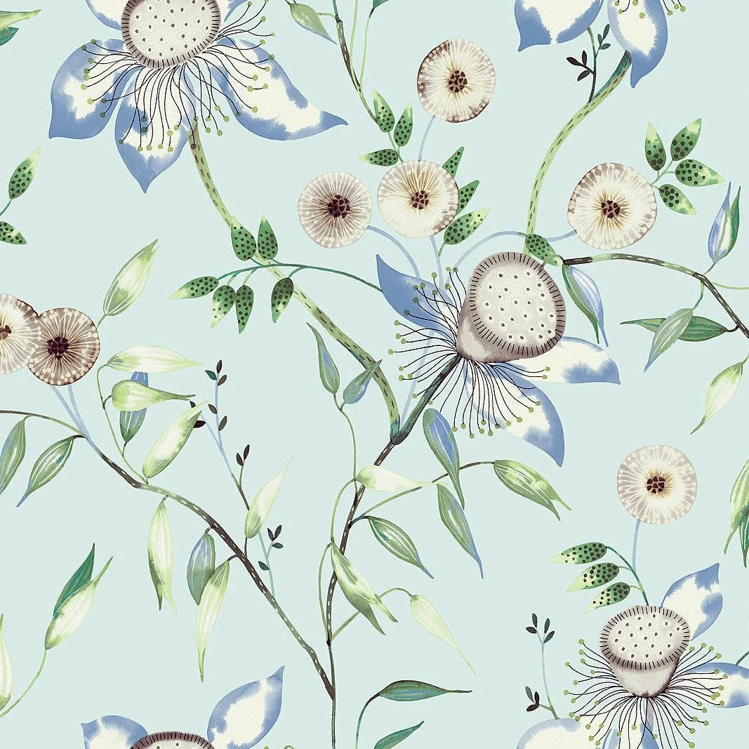 Dream Blossom Wallpaper // Light Blue