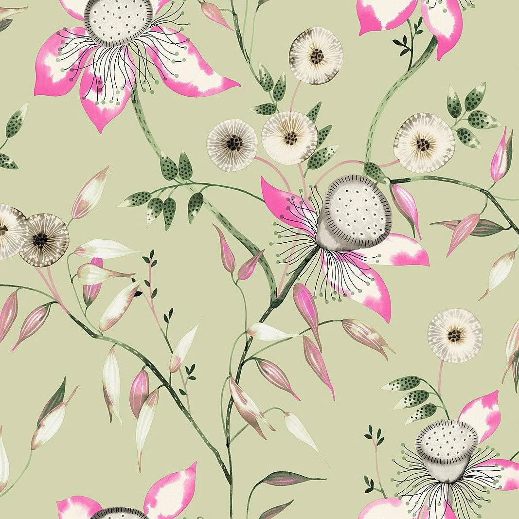 Dream Blossom Wallpaper // Light Green