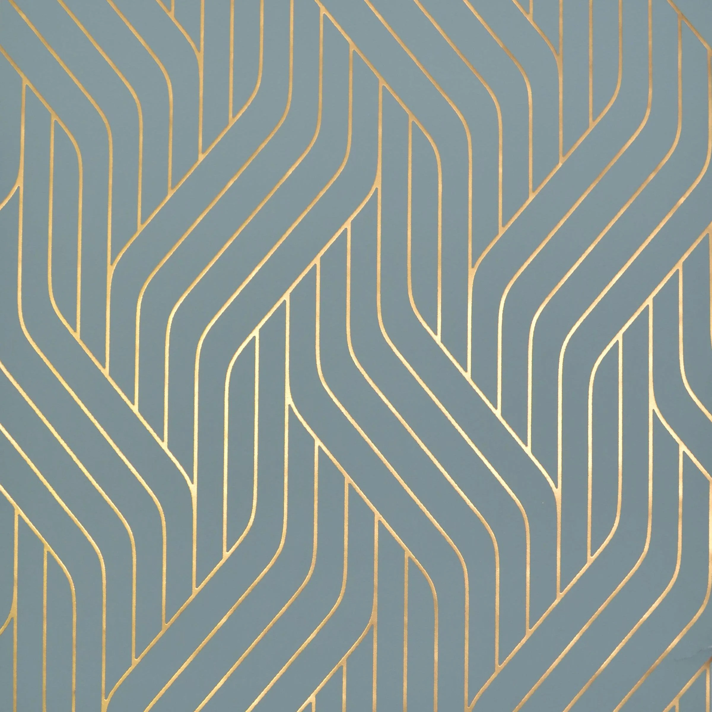 Ebb & Flow Wallpaper // Blue & Gold