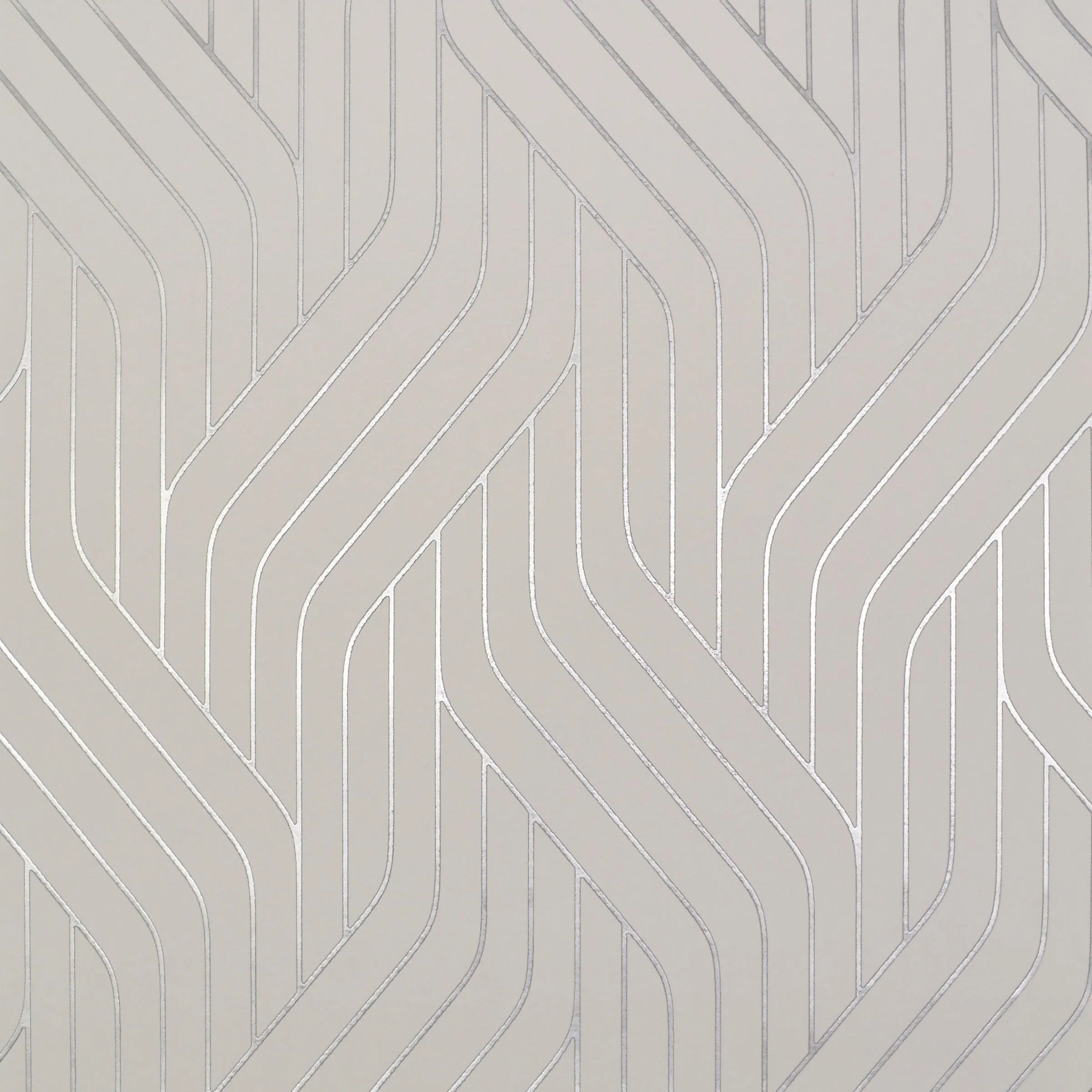 Ebb & Flow Wallpaper // White & Silver
