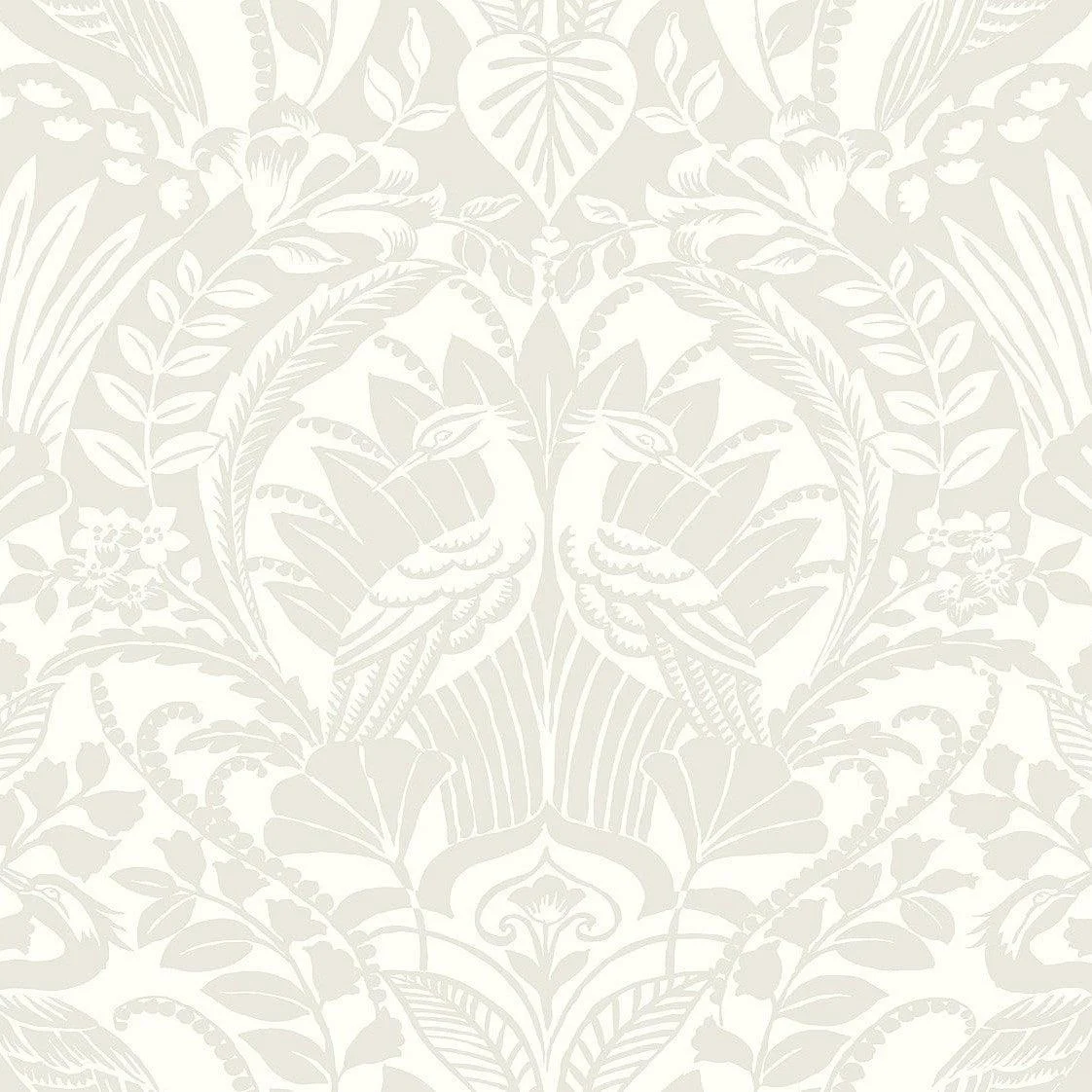 Egret Damask Wallpaper // Taupe