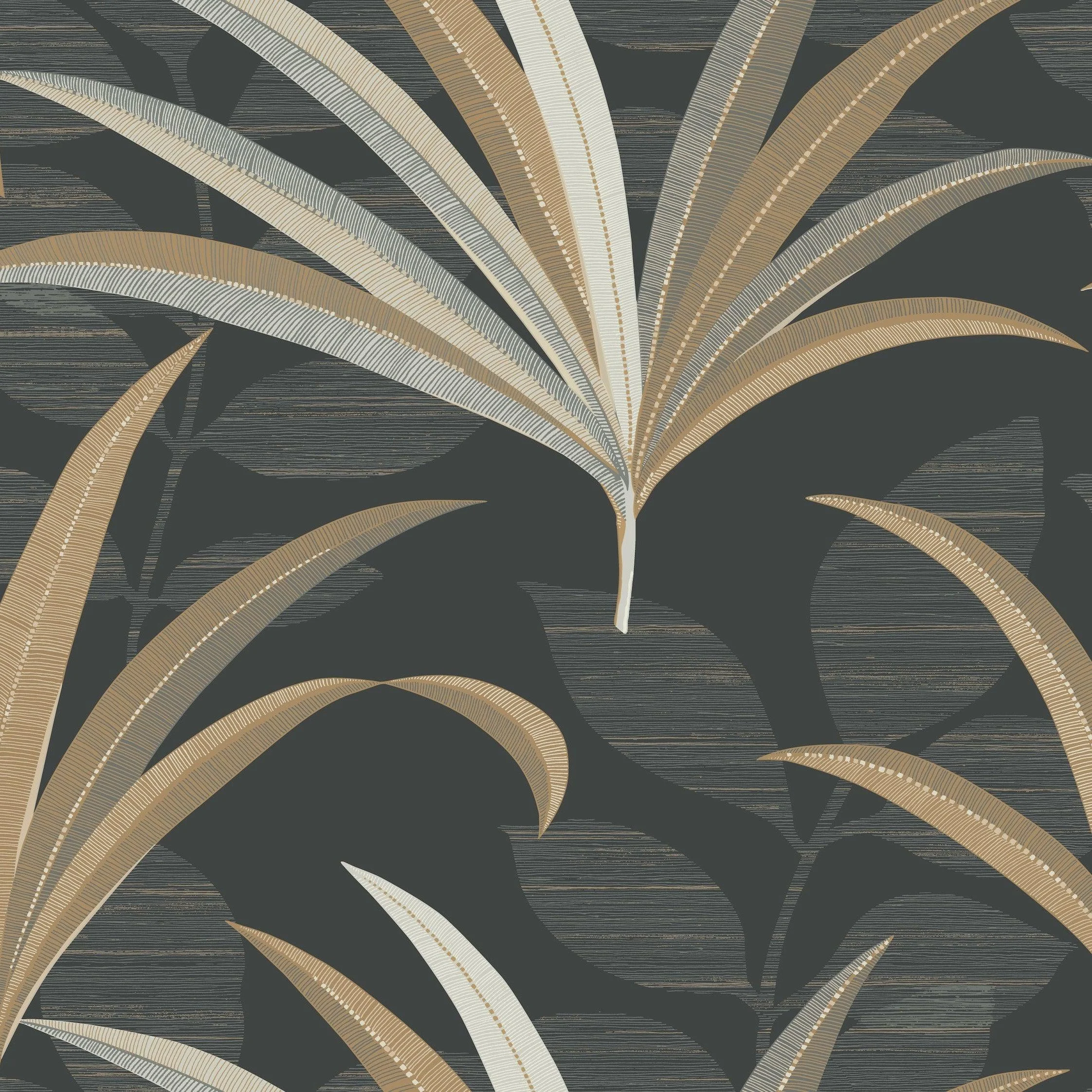 El Morocco Palm Wallpaper // Black