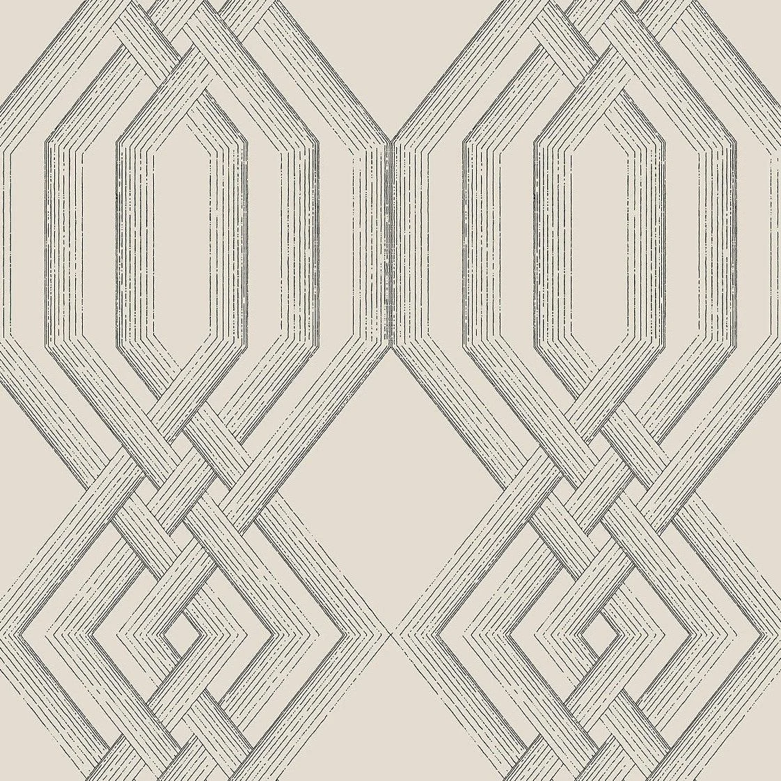 Etched Lattice Wallpaper // Grey