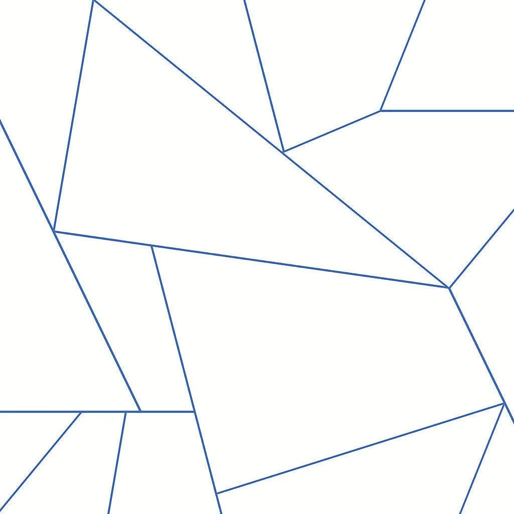 Factured Prism Peel & Stick Wallpaper // White & Blue
