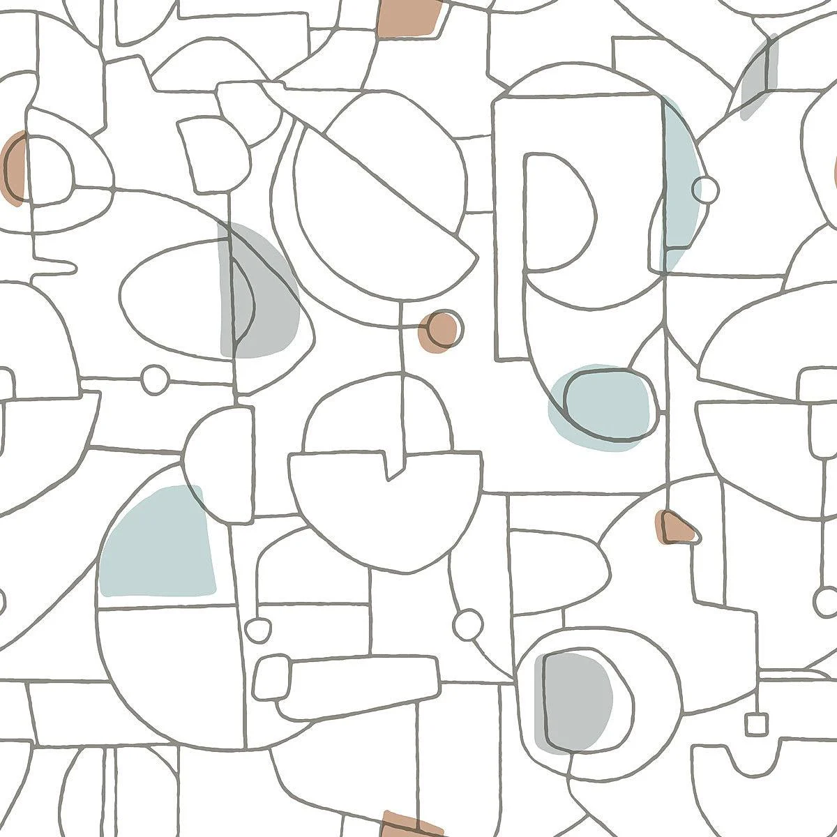 Fauvist Peel & Stick Wallpaper // Blue & Brown