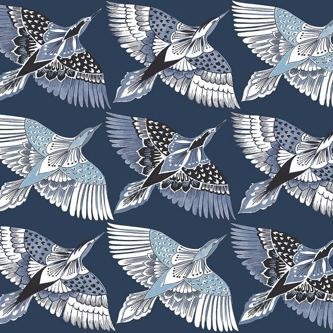 Feather Flight Peel & Stick Wallpaper // Blue