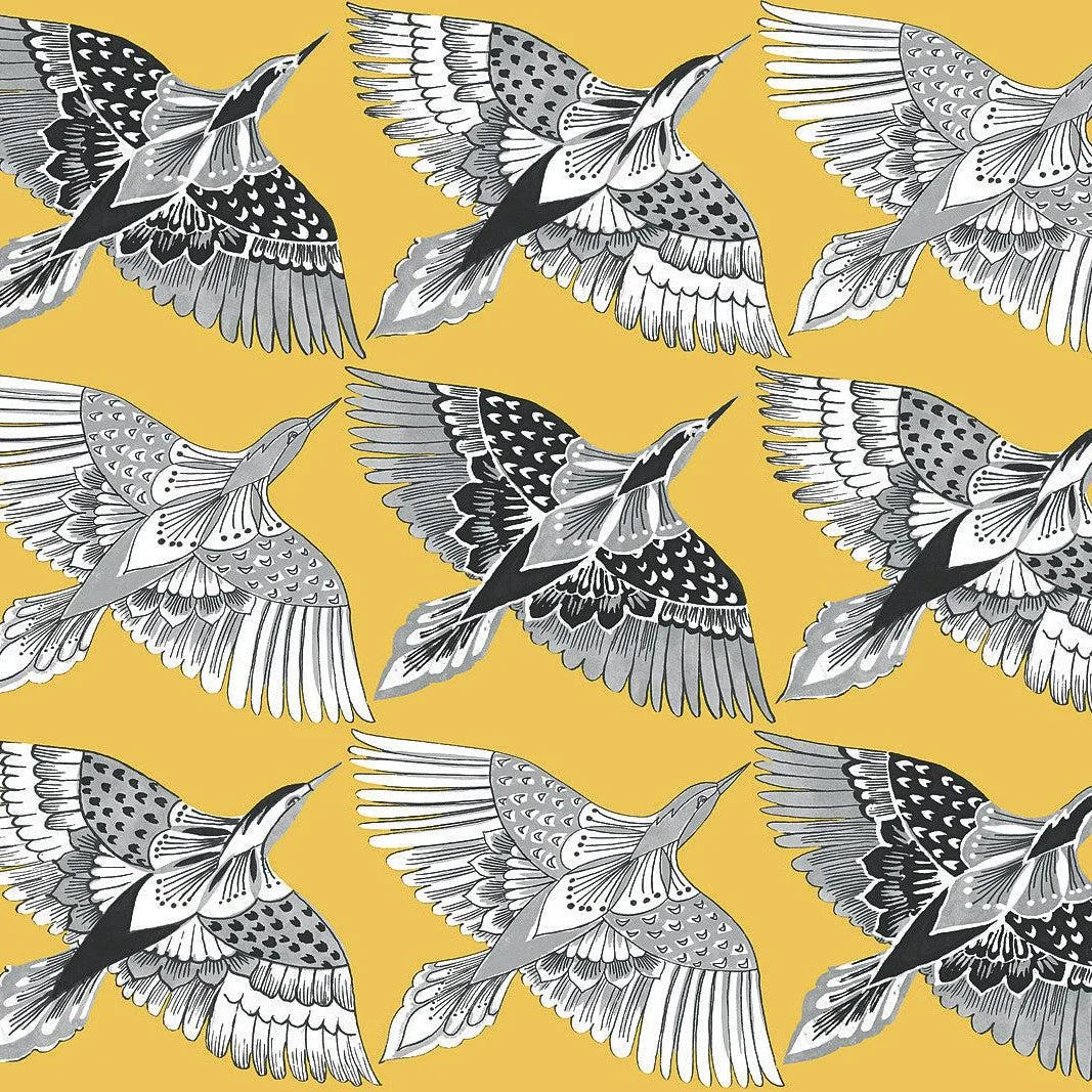 Feather Flight Peel & Stick Wallpaper // Yellow