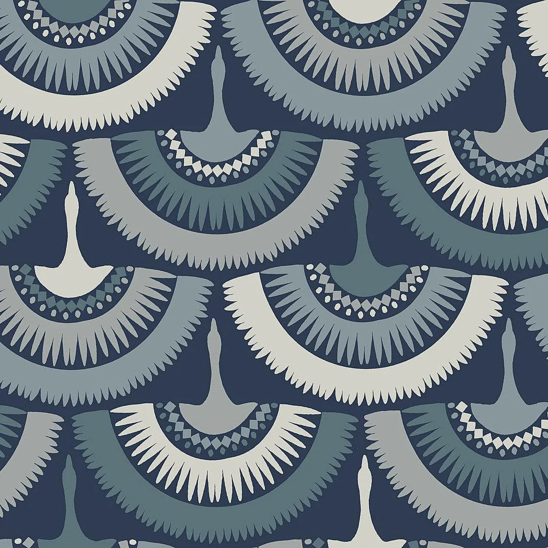 Feather & Fringe Wallpaper // Blue
