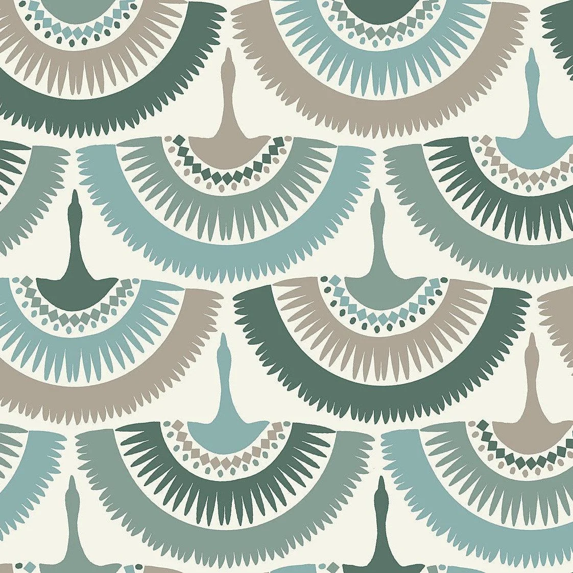 Feather & Fringe Wallpaper // Green