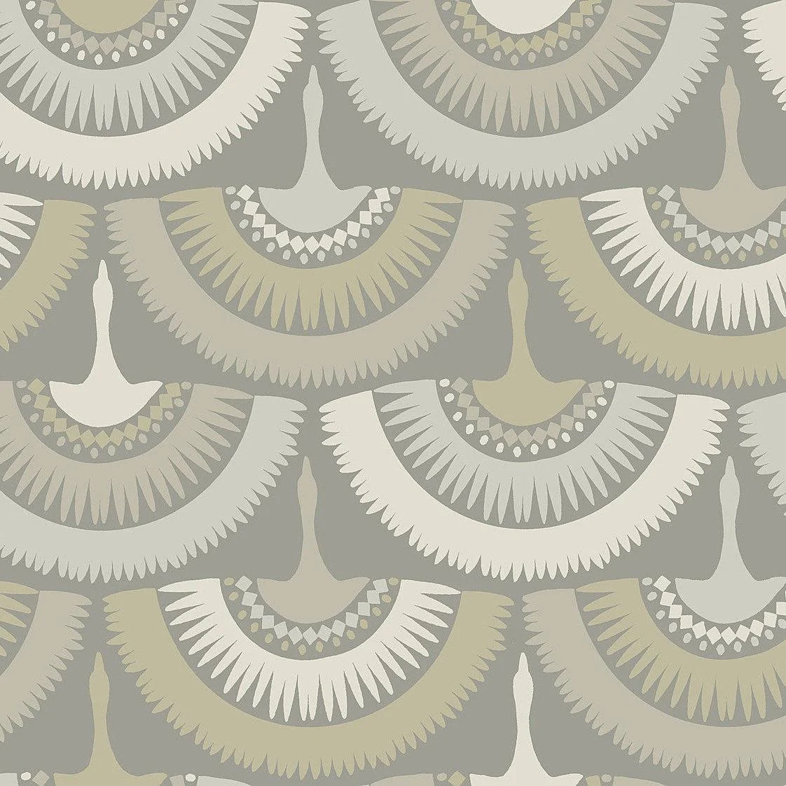 Feather & Fringe Wallpaper // Grey