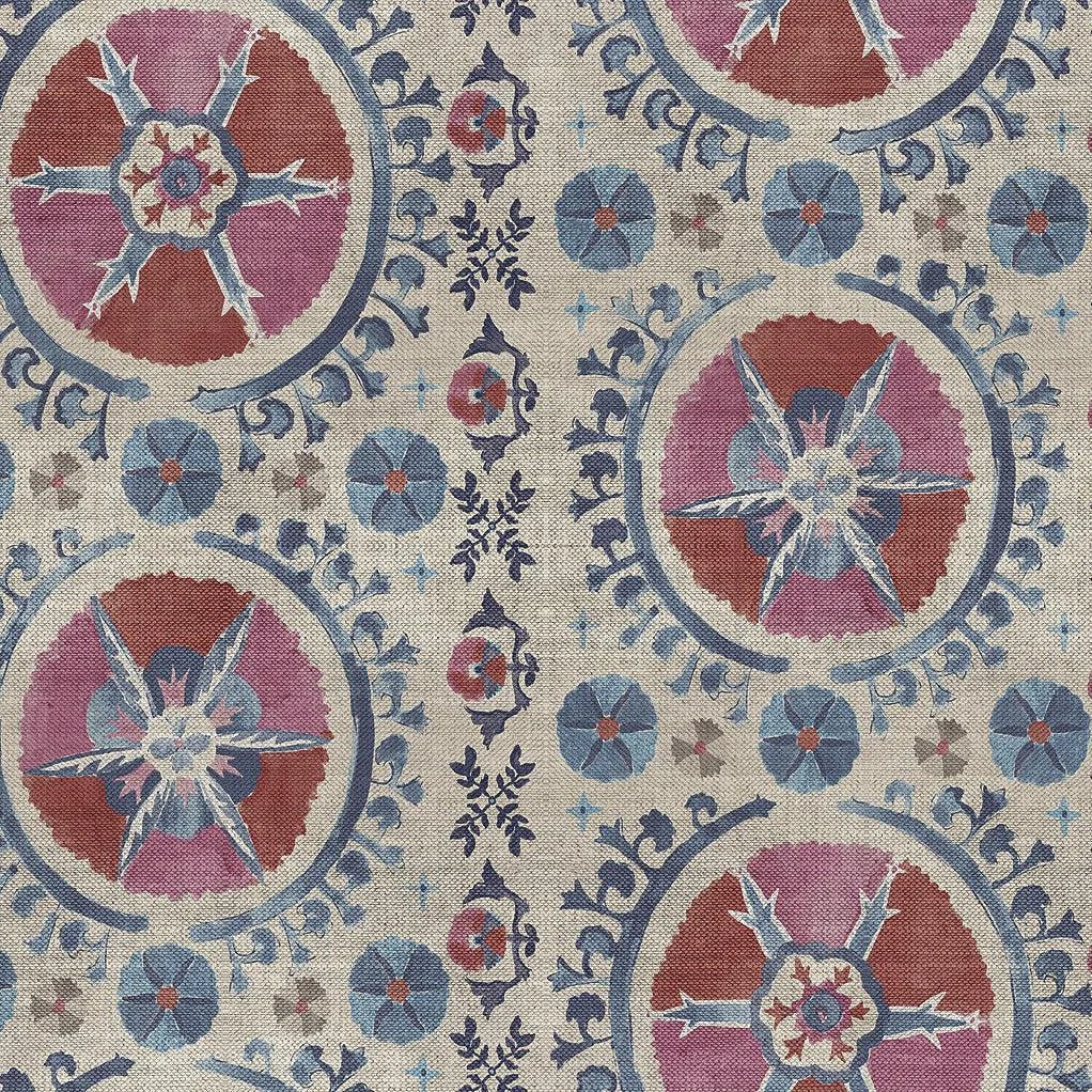 Fleurus Wallpaper // Red & Blue