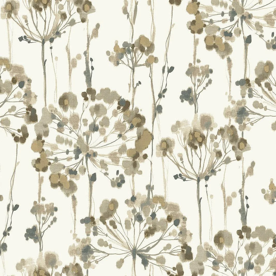 Flourish Wallpaper // Taupe Metallic