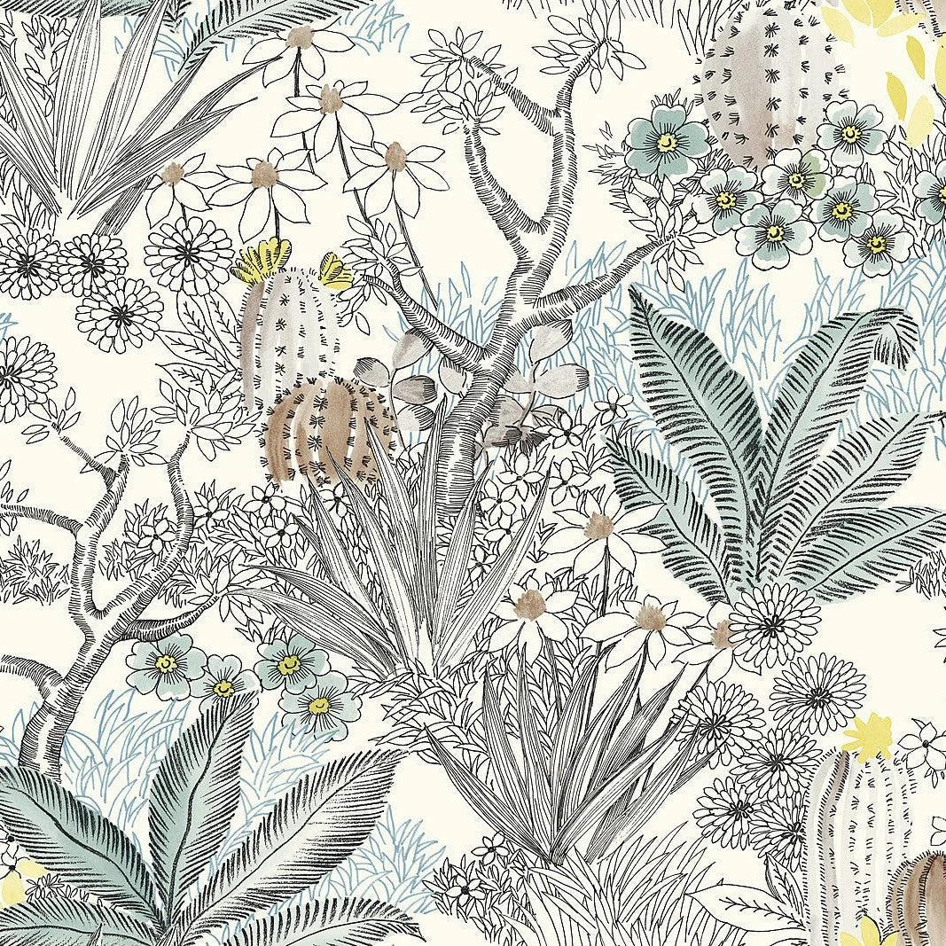 Flowering Desert Wallpaper // Black