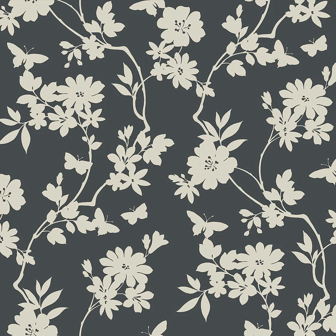 Flutter Vine Wallpaper // Grey