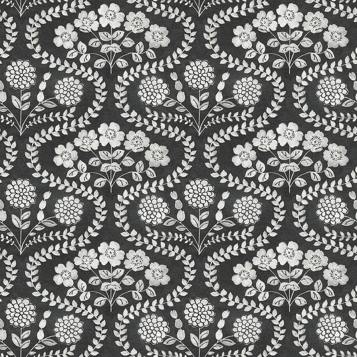 Folksy Floral Wallpaper // Black & White
