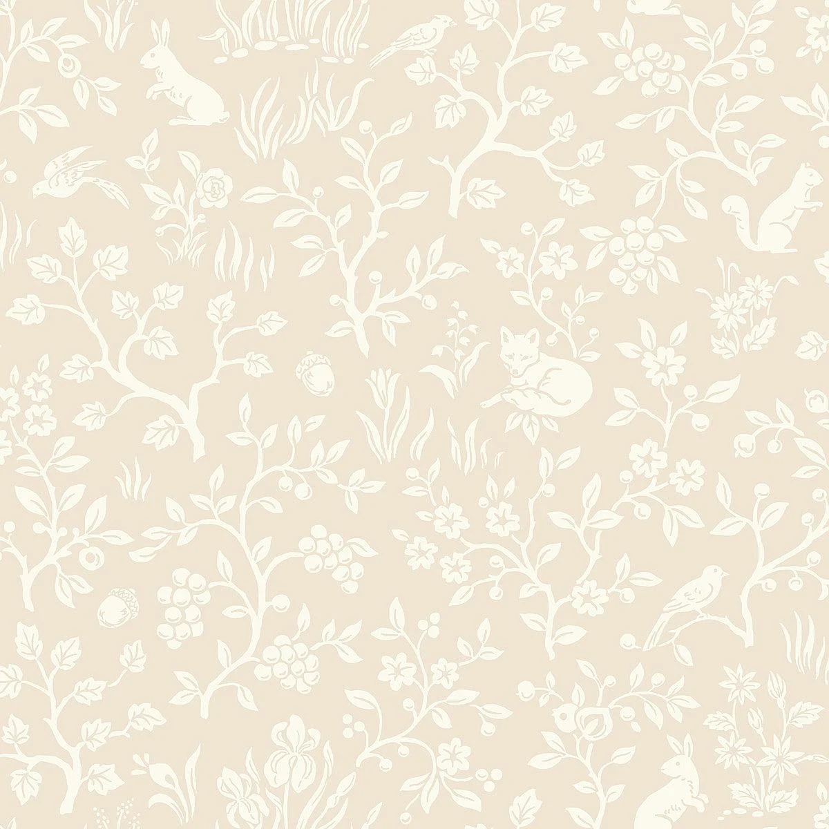Fox & Hare Wallpaper // Pink