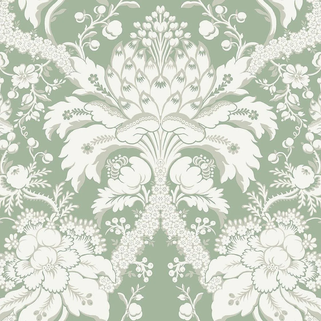 French Artichoke Dam Wallpaper // Green