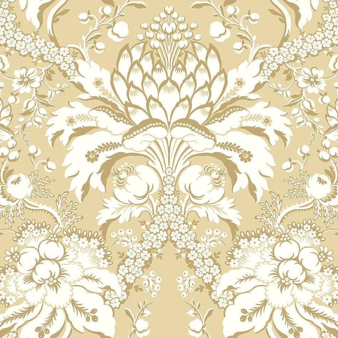 French Artichoke Dam Wallpaper // Yellow