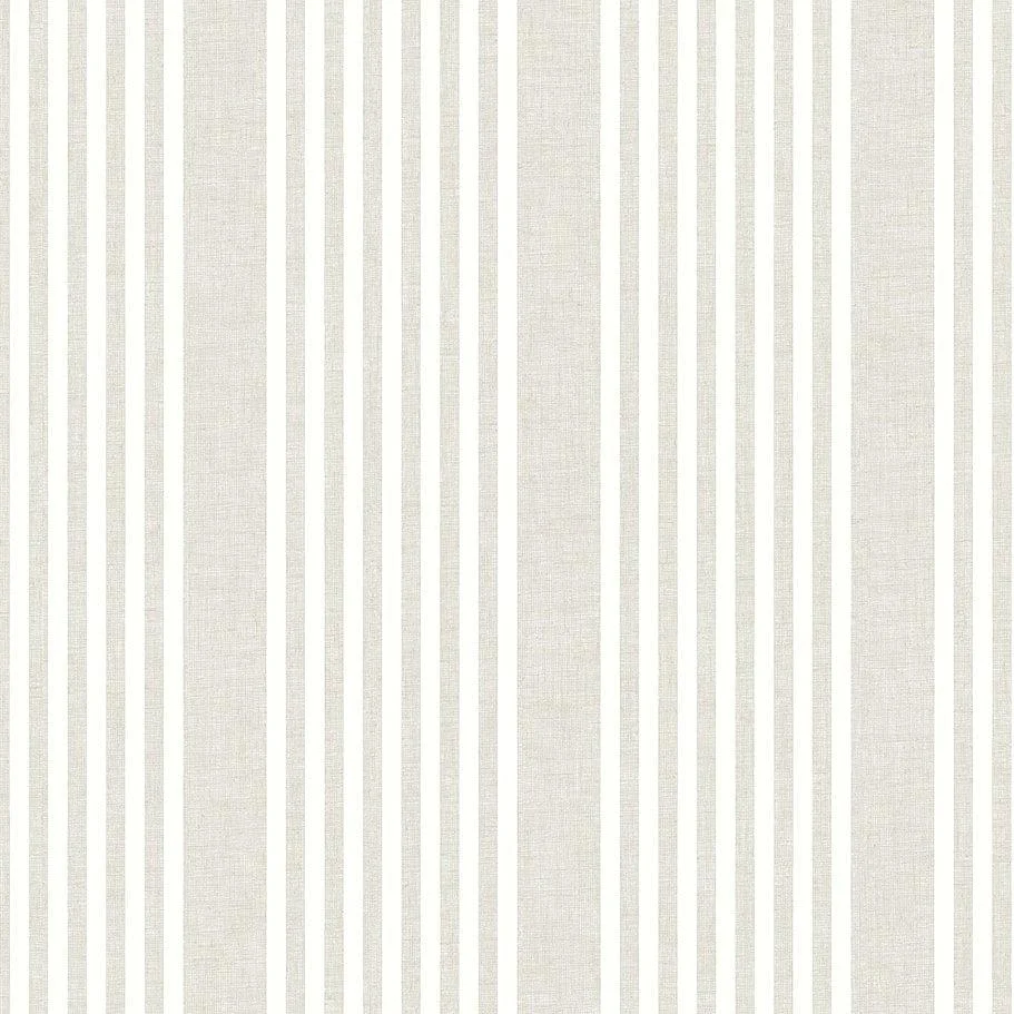 French Linen Stripe Peel & Stick Wallpaper // Off White