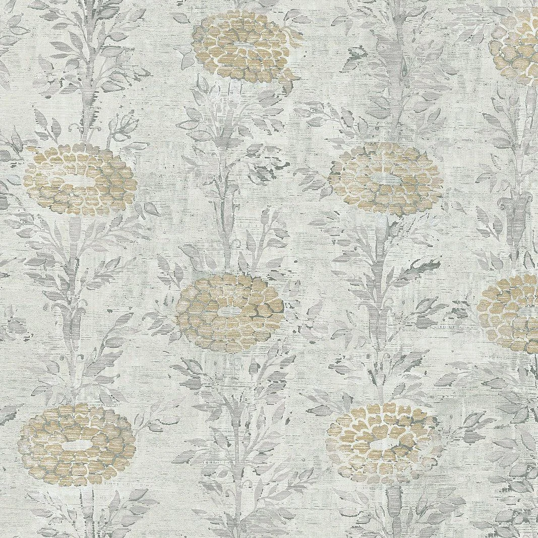 French Marigold Wallpaper // Gold & White