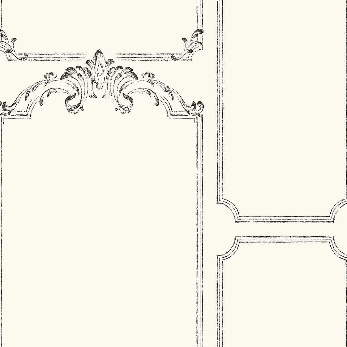 French Panel Wallpaper // White & Black