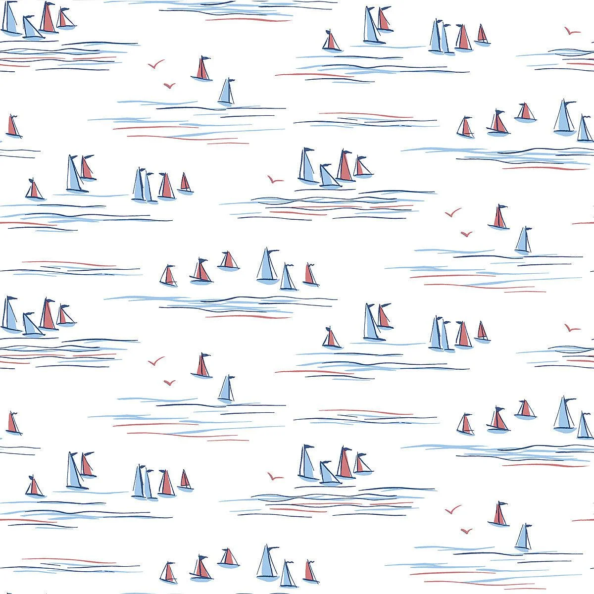 Full Sails Wallpaper // Blue & Red