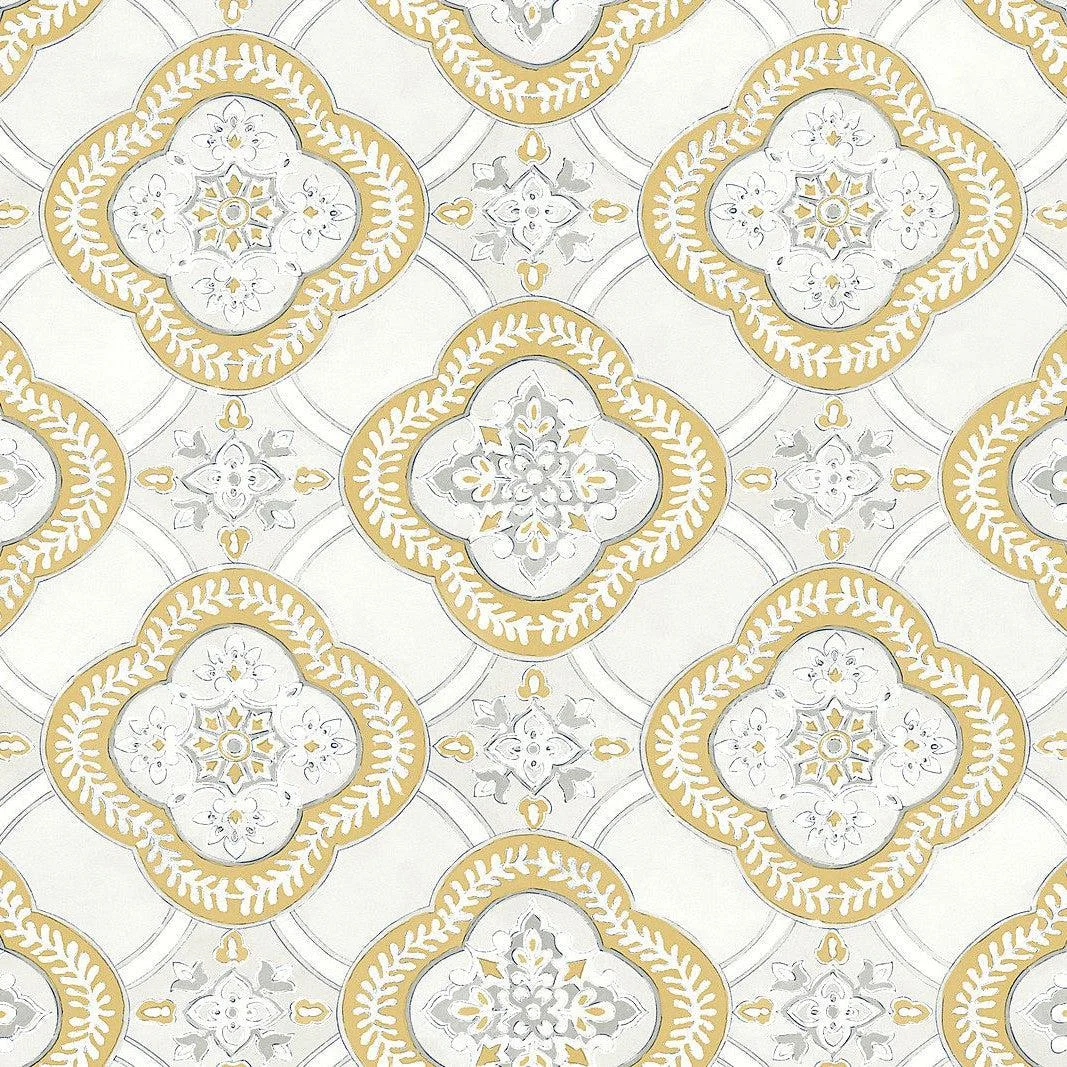 Garden Trellis Wallpaper // Ochre