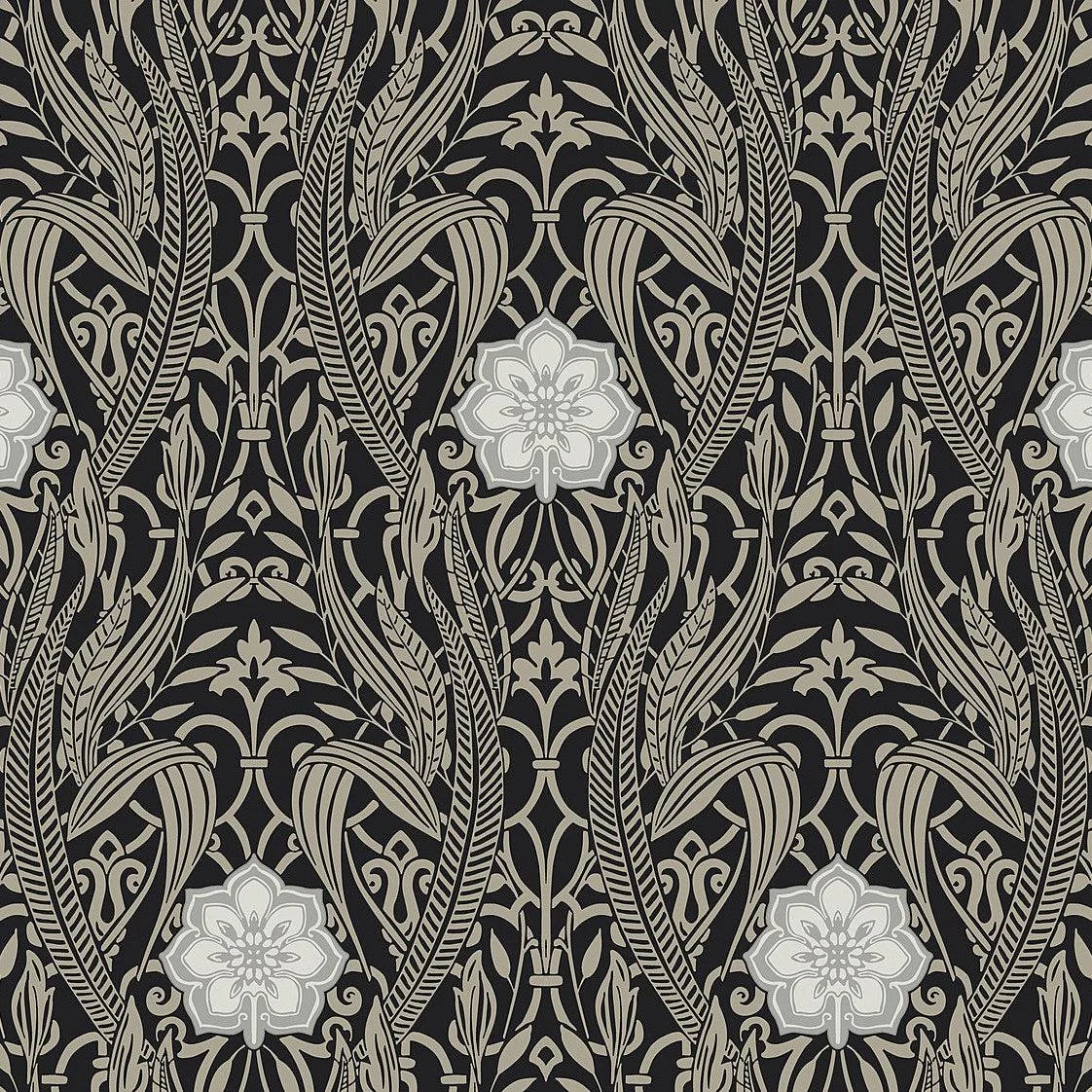 Gatsby Damask Wallpaper // Black