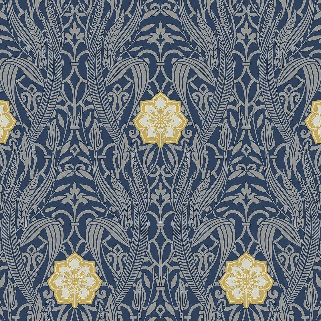 Gatsby Damask Wallpaper // Navy