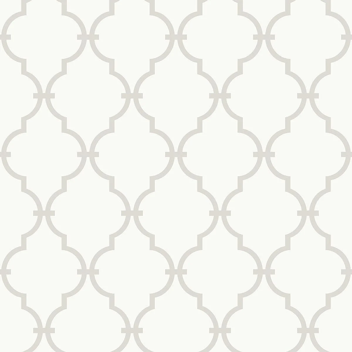 Graphic Trellis Wallpaper // White & Soft Grey