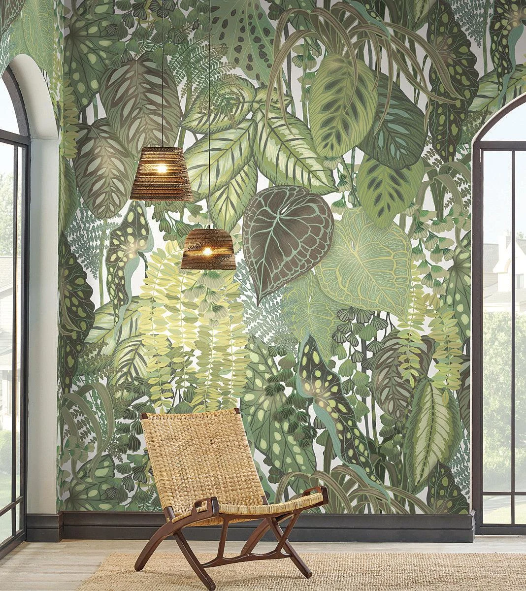 Greenery Mural Cotton Wall Mural // Green