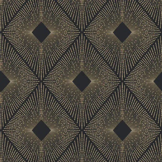 Harlowe Wallpaper // Black & Gold
