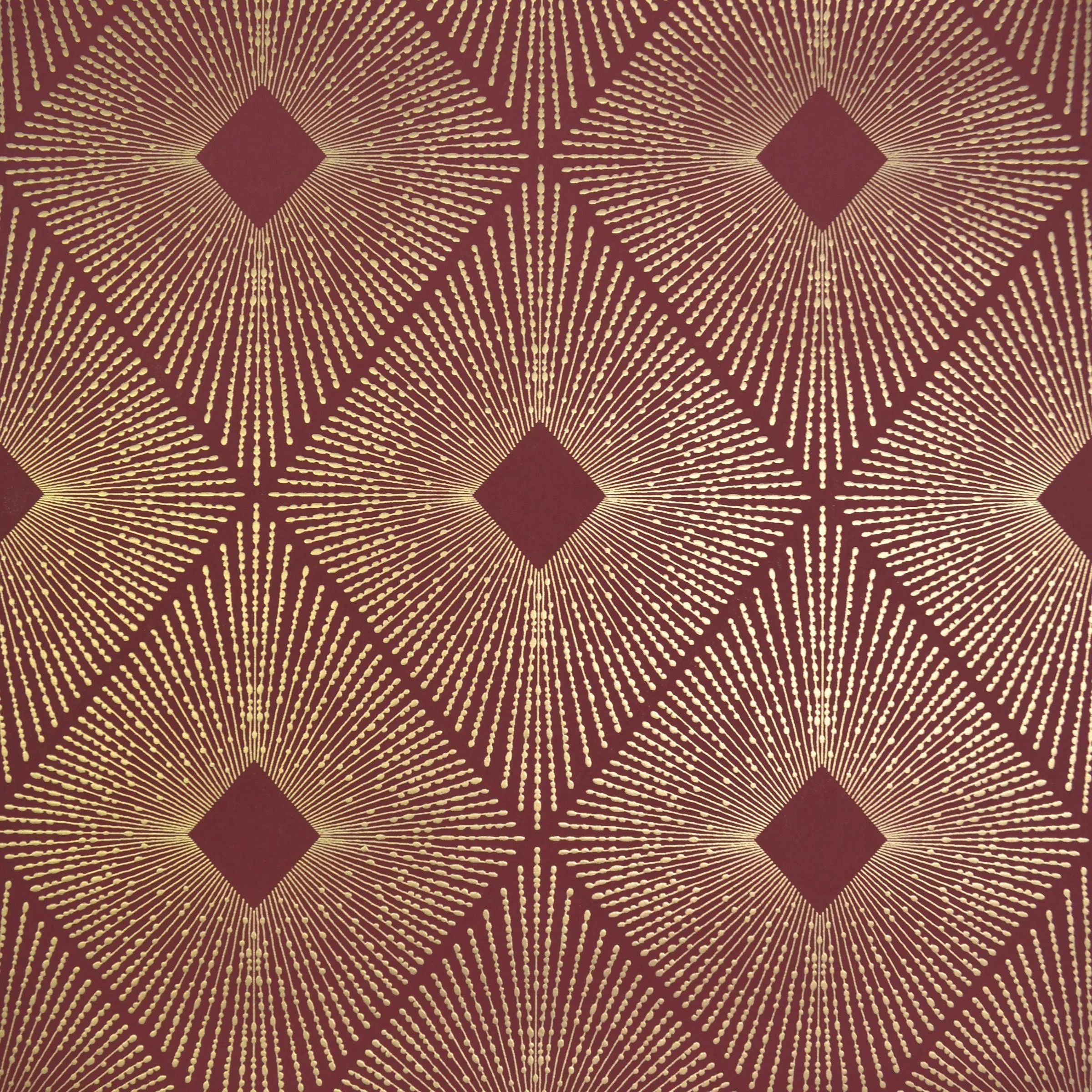 Harlowe Wallpaper // Red & Gold