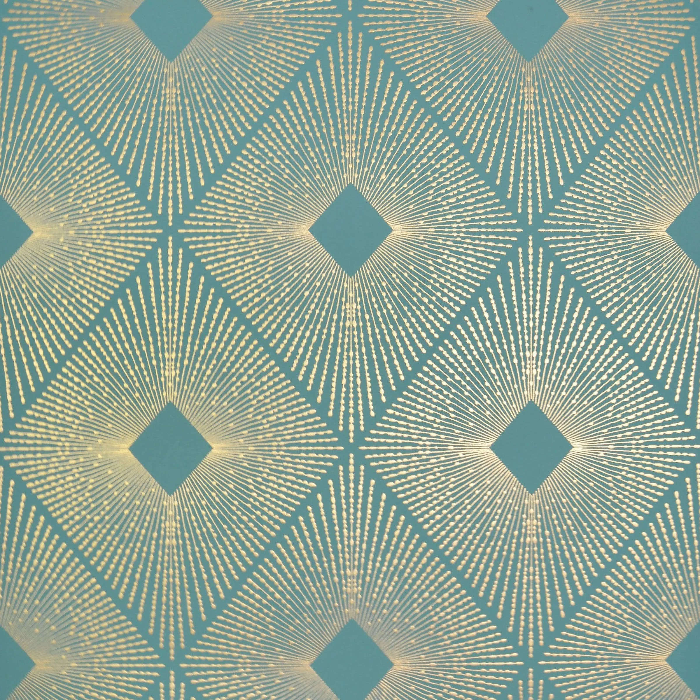Harlowe Wallpaper // Teal & Gold