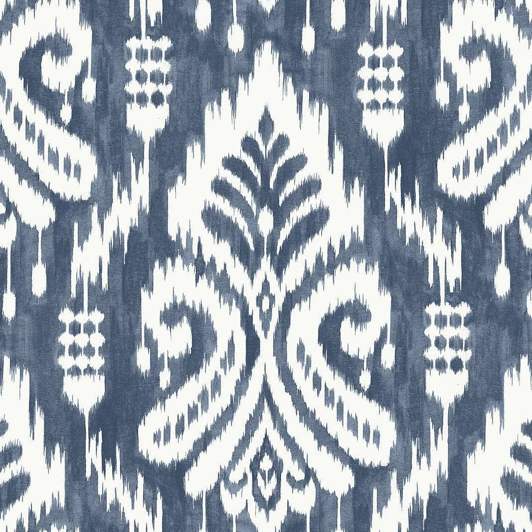 Hawthorne Ikat Peel & Stick Wallpaper // Blue