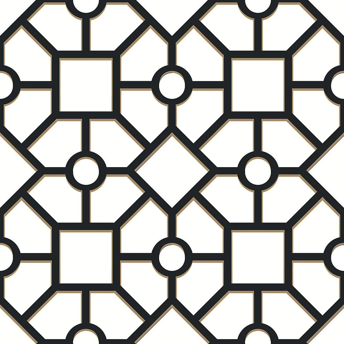 Hedgerow Trellis Peel & Stick Wallpaper // Black & Gold