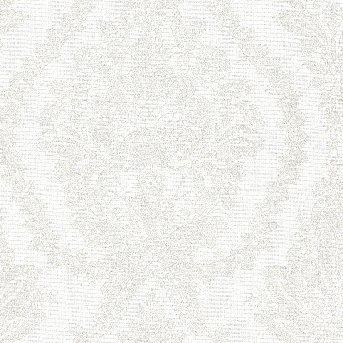 Heritage Damask Wallpaper // White & Beige