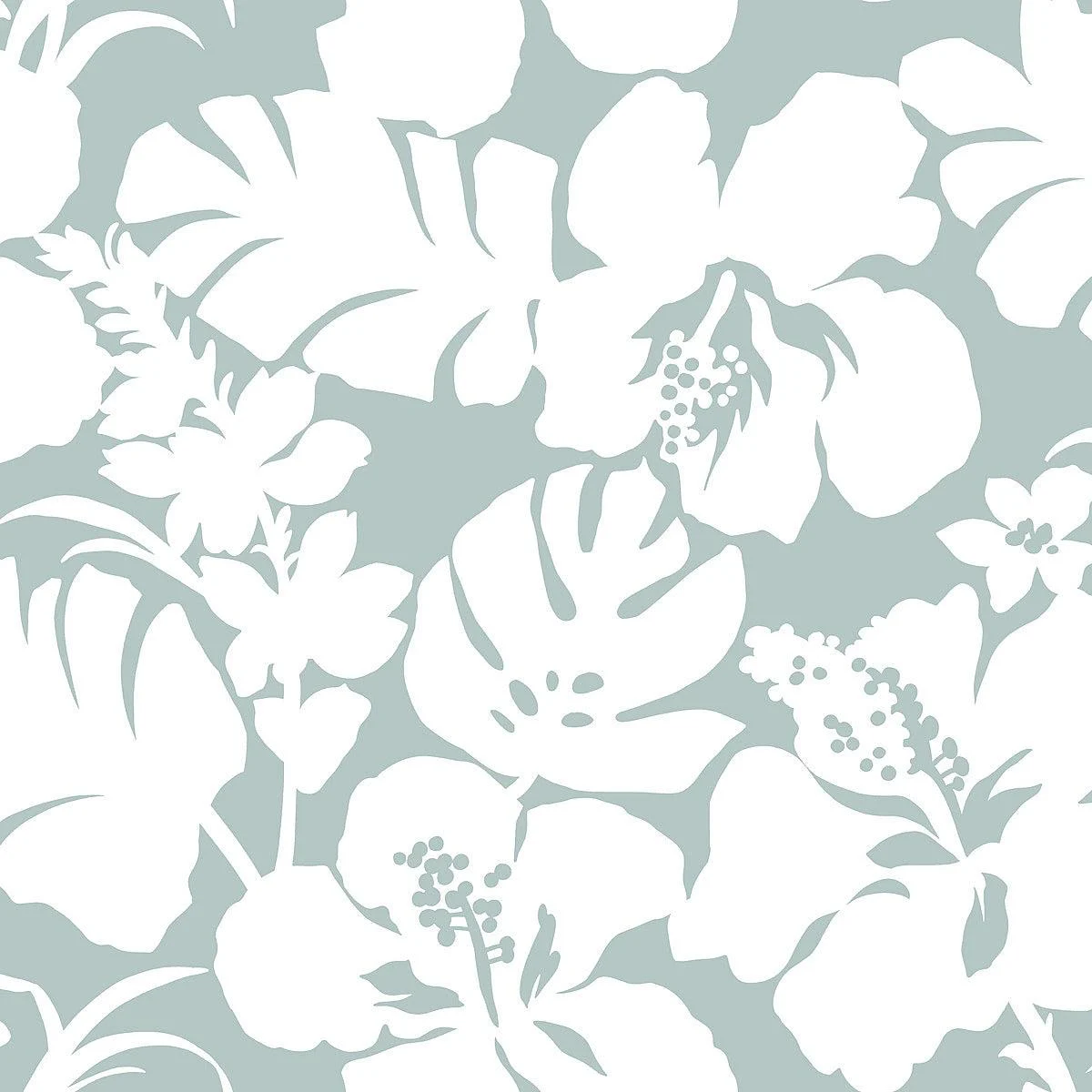 Hibiscus Arboretum Wallpaper // Light Grey