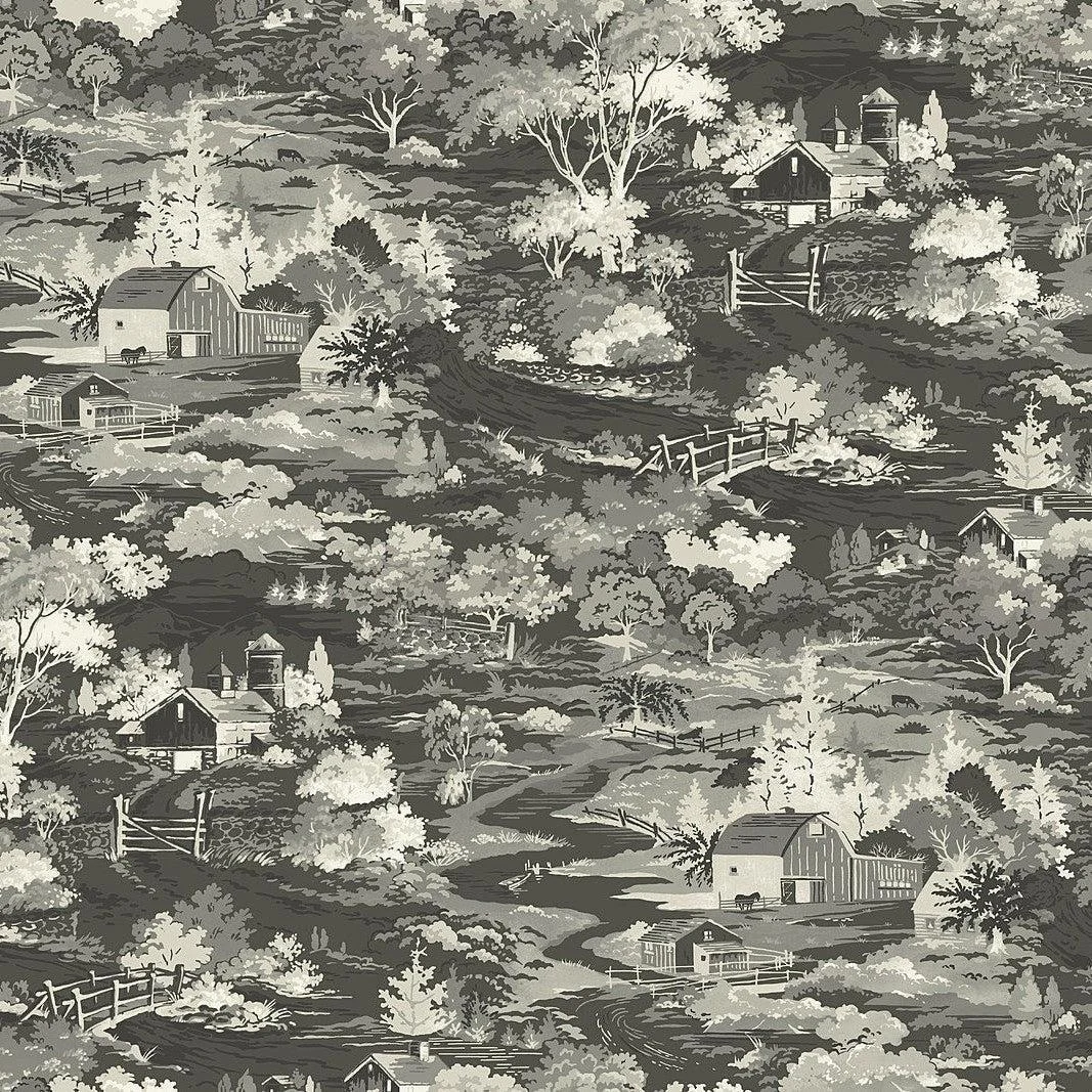 Homestead Wallpaper // Black & Grey
