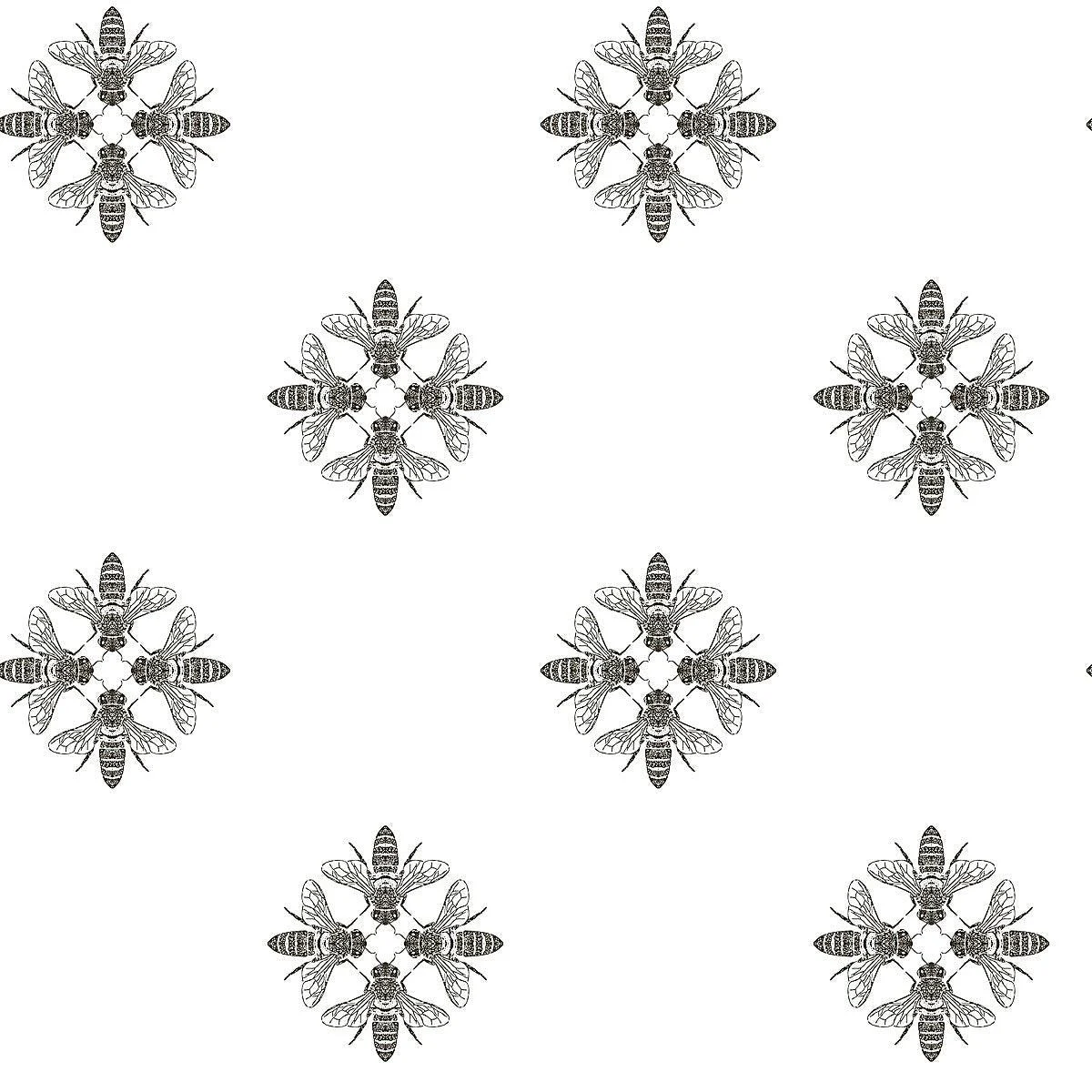 Honey Bee Wallpaper // Black & White