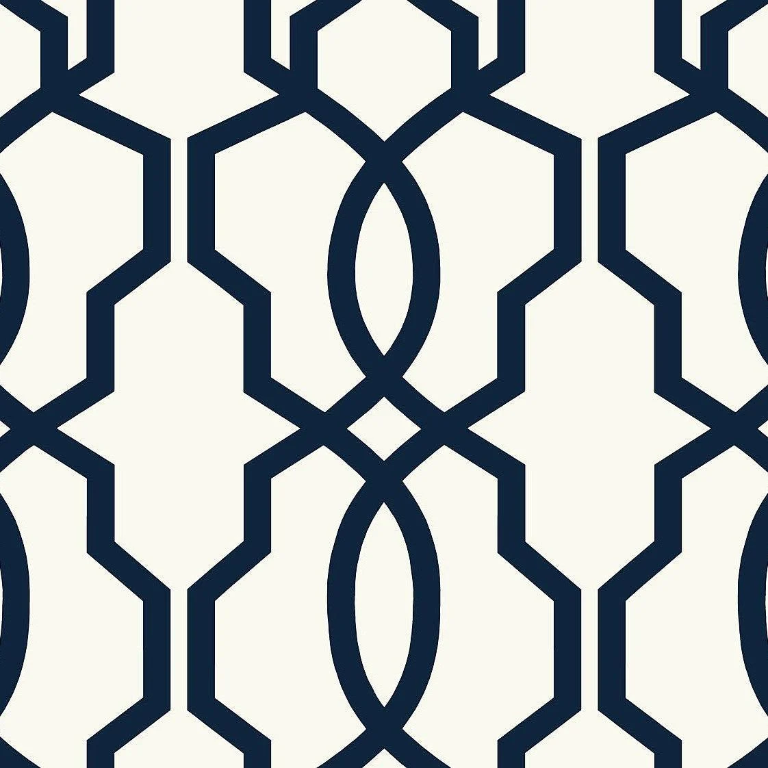 Hourglass Trellis Wallpaper // Navy