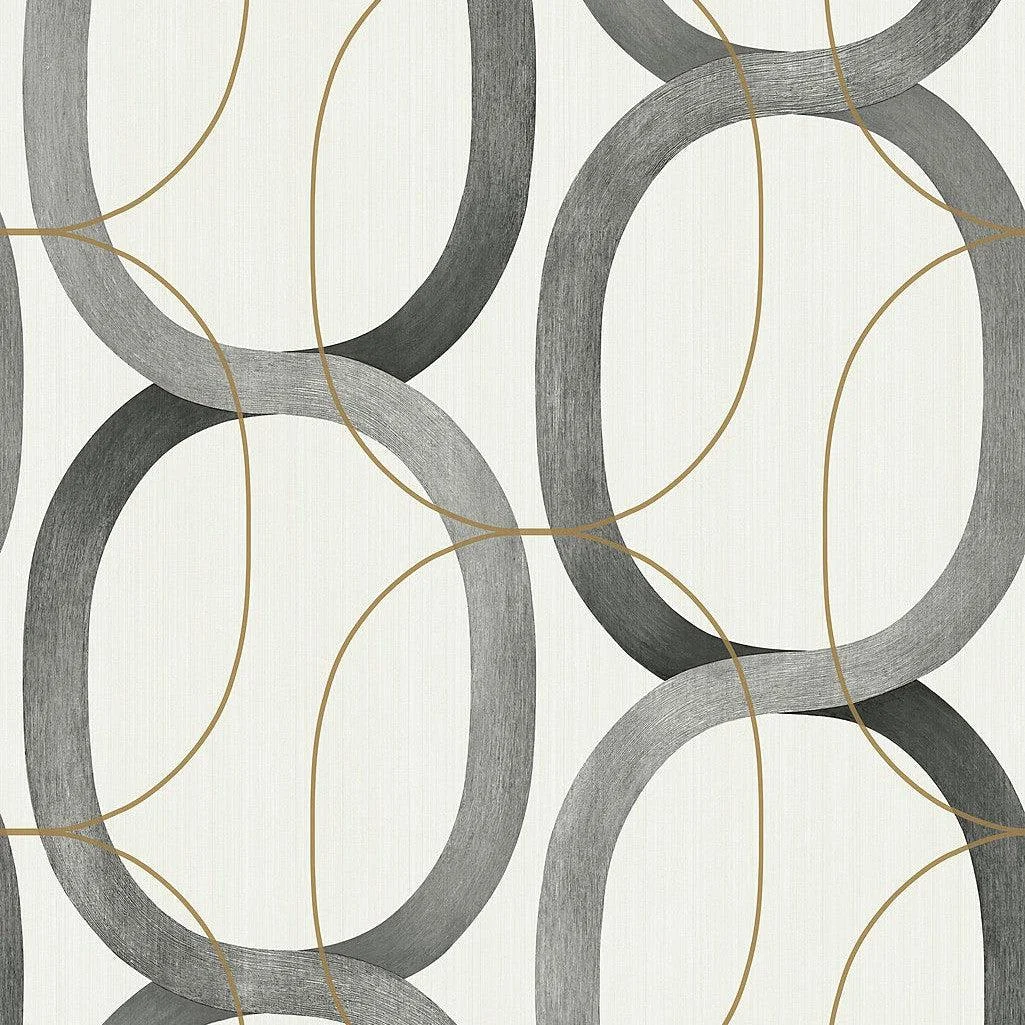 Interlock Wallpaper // Black & Gold